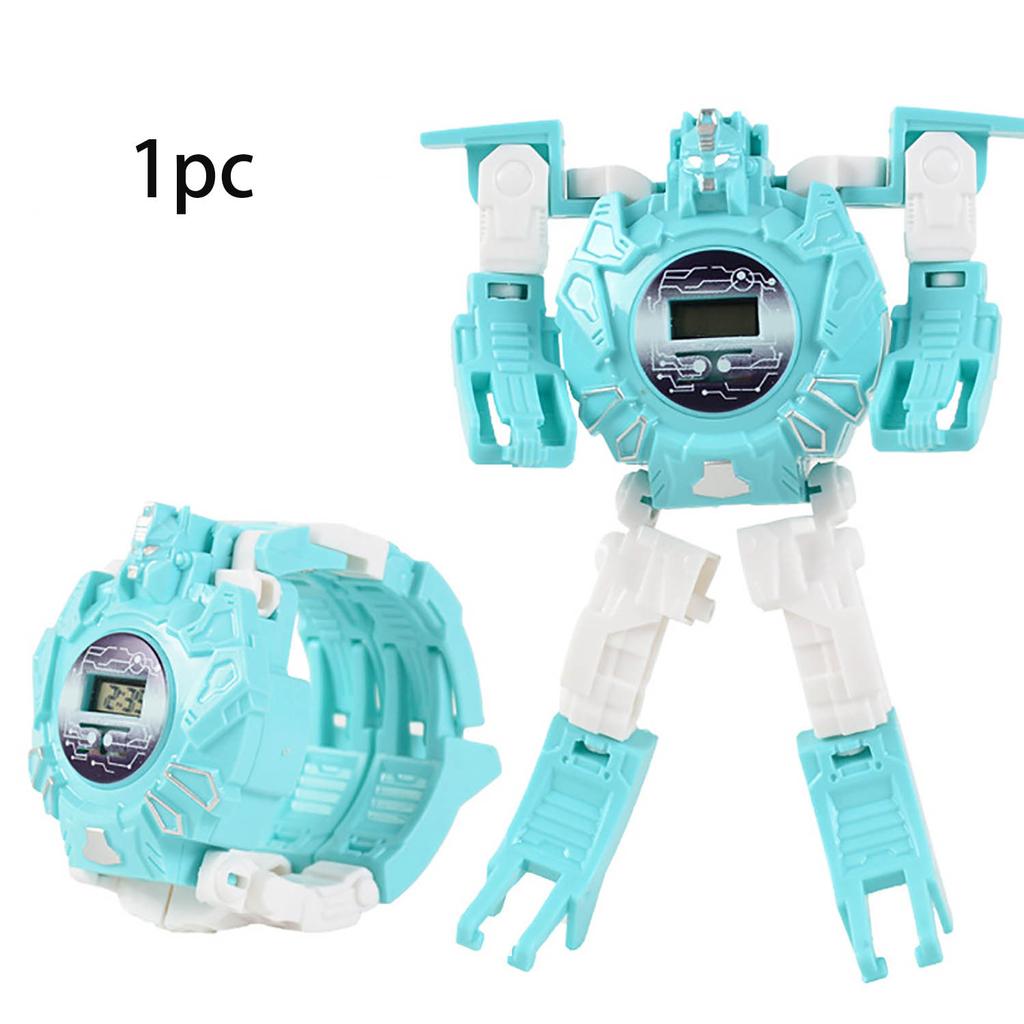 Детская головоломка Уникальные часы Трансформация Мультфильм Робот Электронные часы Игрушка