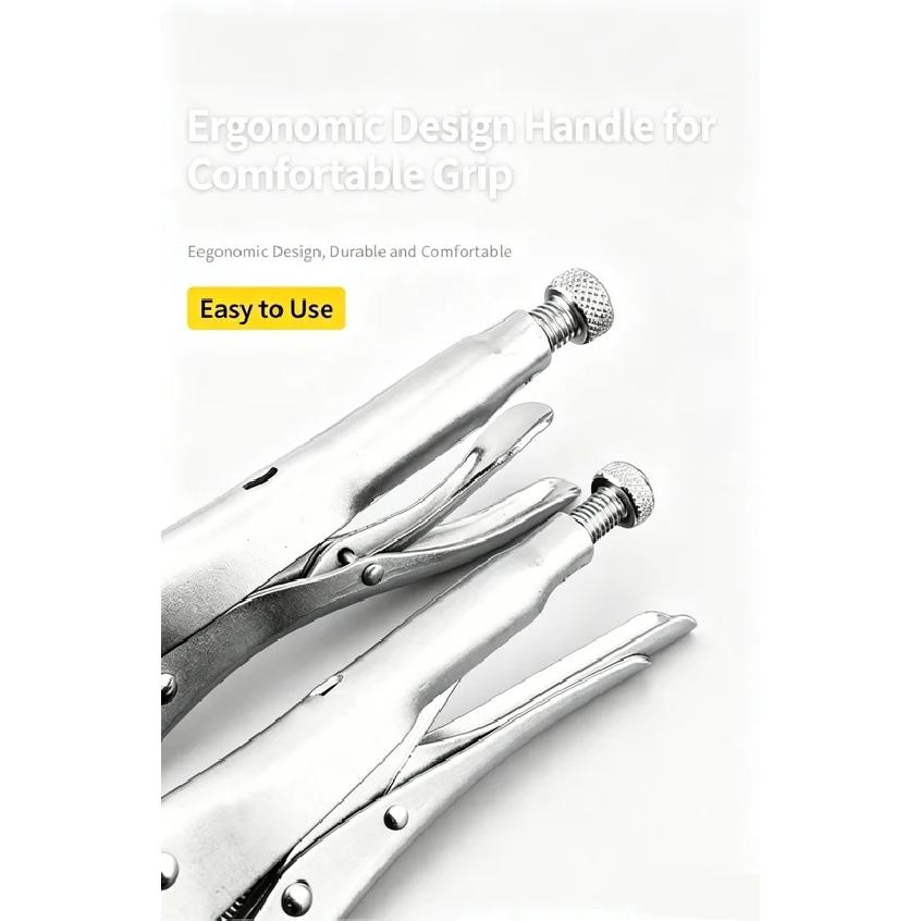 1 SET 10 INCH And 8 INCH Sheet Metal Locking Pliers Flat Jaw Nose Duck Bill Clamps Welding Plier Tools Adjustable Opening Heavy