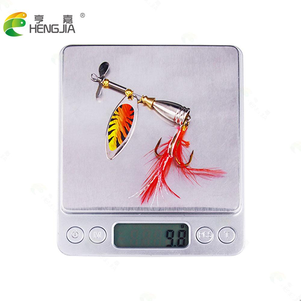 HENGJIA 5 шт., вращающаяся блесна, рыболовные приманки, 10 см-9,9 г-#6, металлическая ложка для форели с блестками для ловли карпа