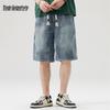 MARK FAIRWHALE Men's Loose Straight Denim Shorts