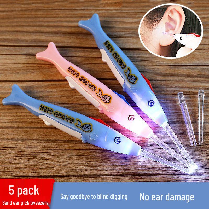 Светящаяся ухочистка для удаления ушной серы со светом - Визуальный инструмент для чистки ушей для взрослых и детей