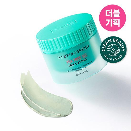 BRING GREEN Чайное дерево Cica Pore Clay Pack Double Plan 120г (+120g двойной план)_