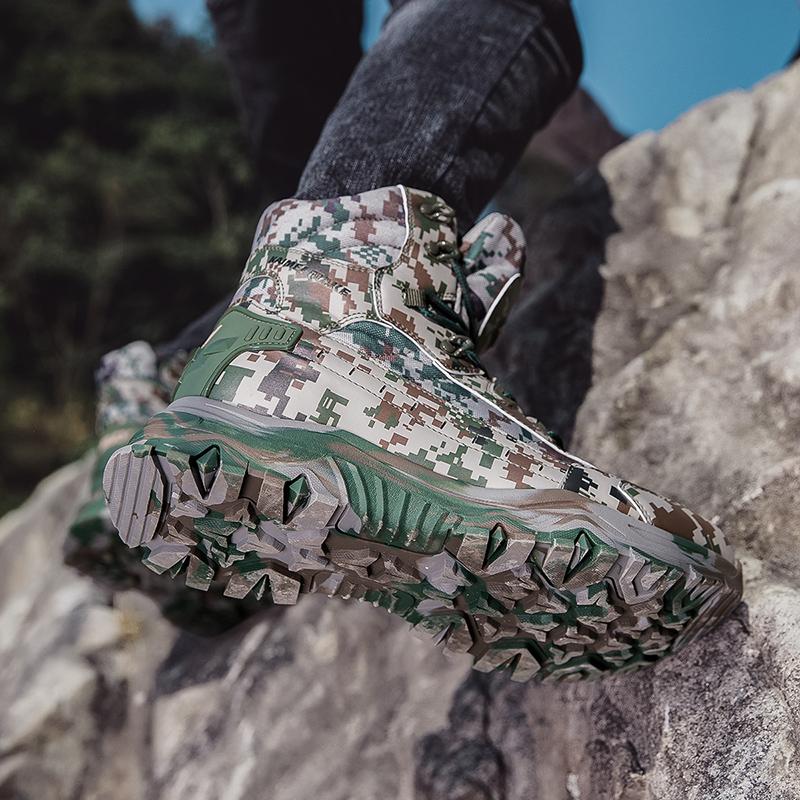 Мужские ботинки с высоким голенищем Мужские уличные противоскользящие ботильоны Удобная обувь Мужские износостойкие ботинки на толстой подошве Повседневная обувь для хайкинга Мужская