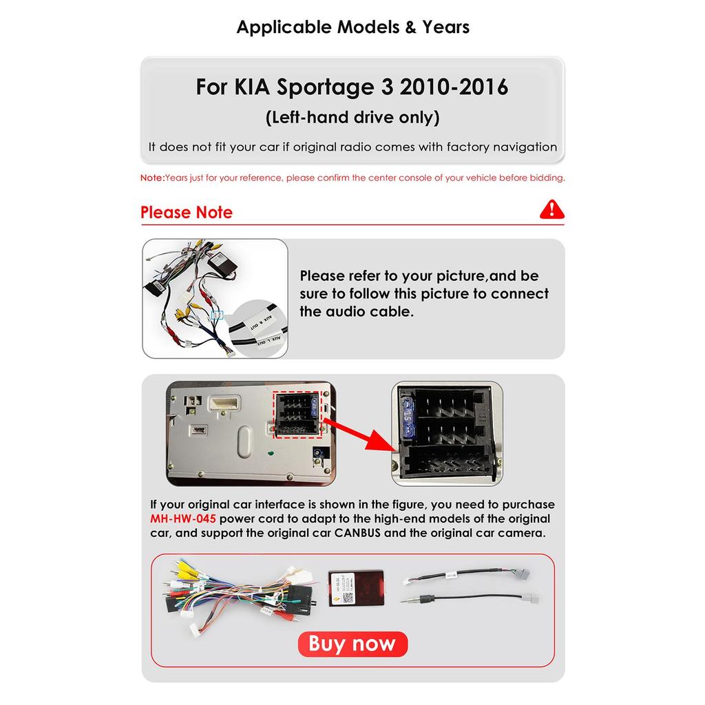 OSSURET Android 13 Car Radio for KIA Sportage 3 Carplay 2011 - 2016 Car Stereo Multimedia Video Player GPS 9.7 Inch Vertical Screen SWC BT RDS FM Mic