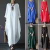 Spring and Summer New Loose Cotton and Linen Long Skirt Dress