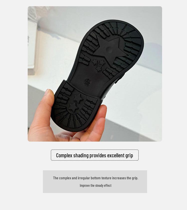 2025 Girls' Spring & Autumn Square Toe Loafers - Soft Sole, Non-Slip, Versatile Horsebit Buckle Leather Shoes