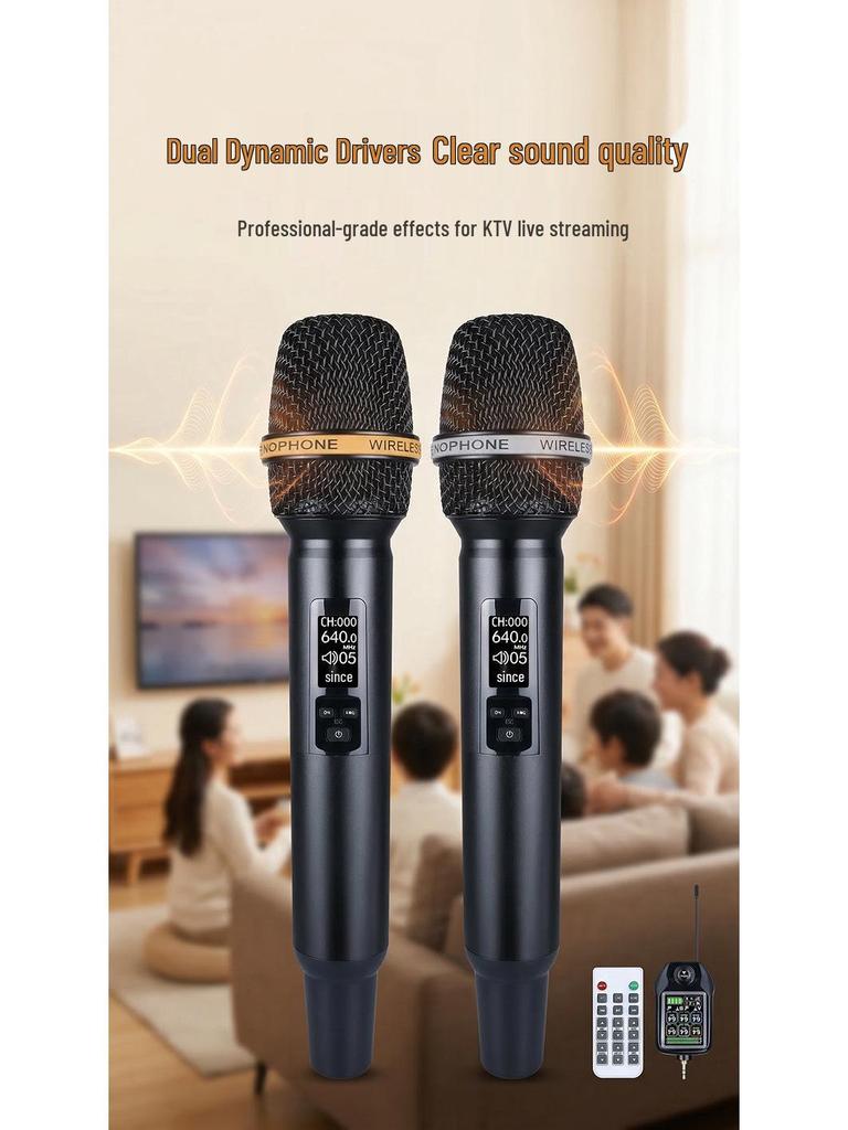 Высококачественный беспроводной UHF-микрофонный дуэт Bluetooth