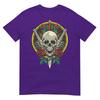 Skull Face With Roses 80s 90s Rock Music Guns And Skull Tshirt