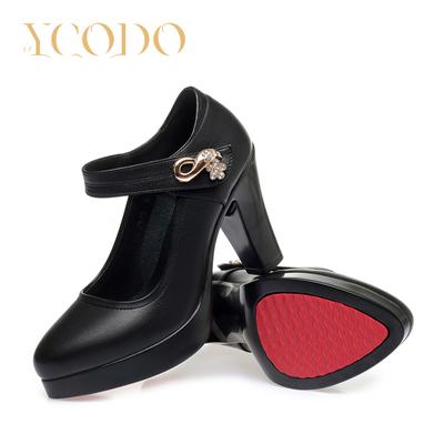 Удобные модельные туфли на высоком каблуке для студентов из натуральной кожи для женщин и девочек Мэри Джейн для девочек