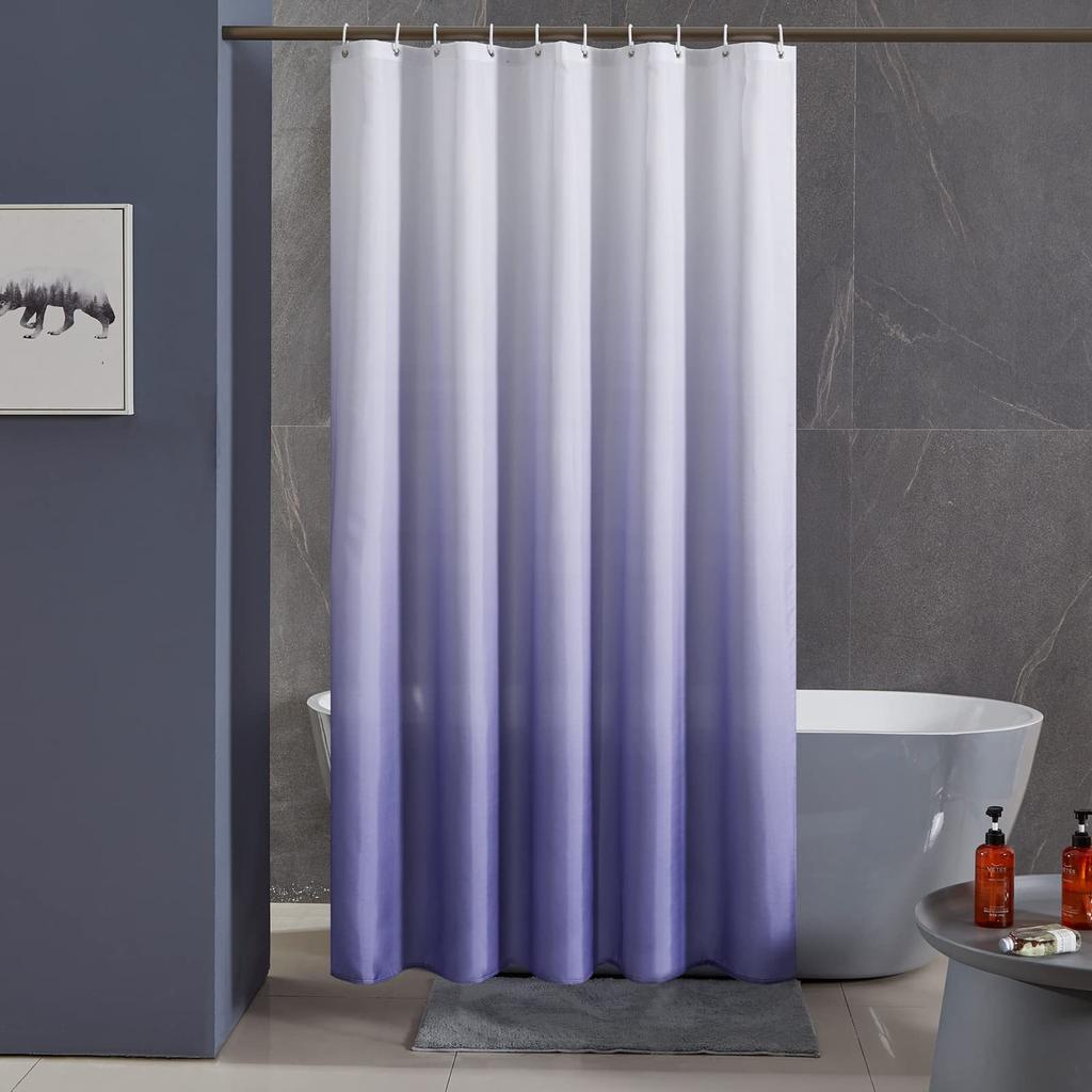 Gradual Change Digital Printing Shower Curtain, Waterproof Bathroom Curtain, Polyester Thickened Shower Cover Bathroom Curtain