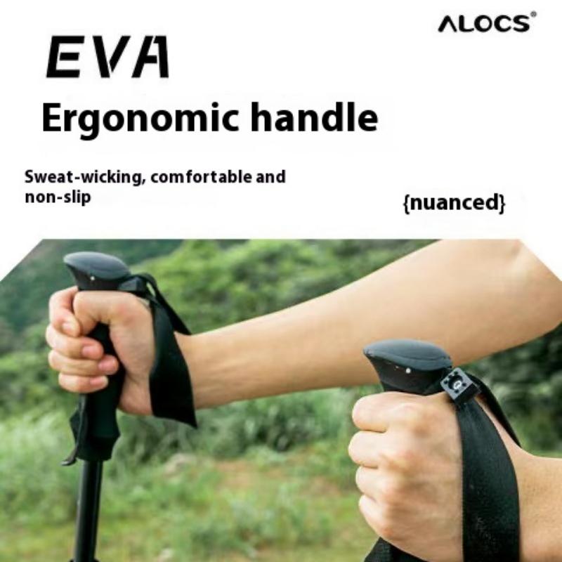 ALOCS Складная треккинговая палка, легкая треккинговая палка, треккинговая палка из алюминиевого сплава, переносная треккинговая палка, эргономичная ручка, треккинговая палка