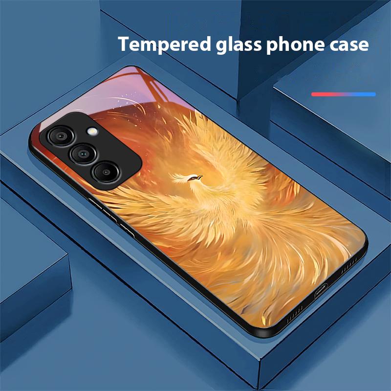 Чехол для телефона Fire Phoenix High Gear из закаленного стекла для Samsung Galaxy A15 5G 54 4G 51 50 24 35 90 71 12 51 53 52S 80 22 34 Черный