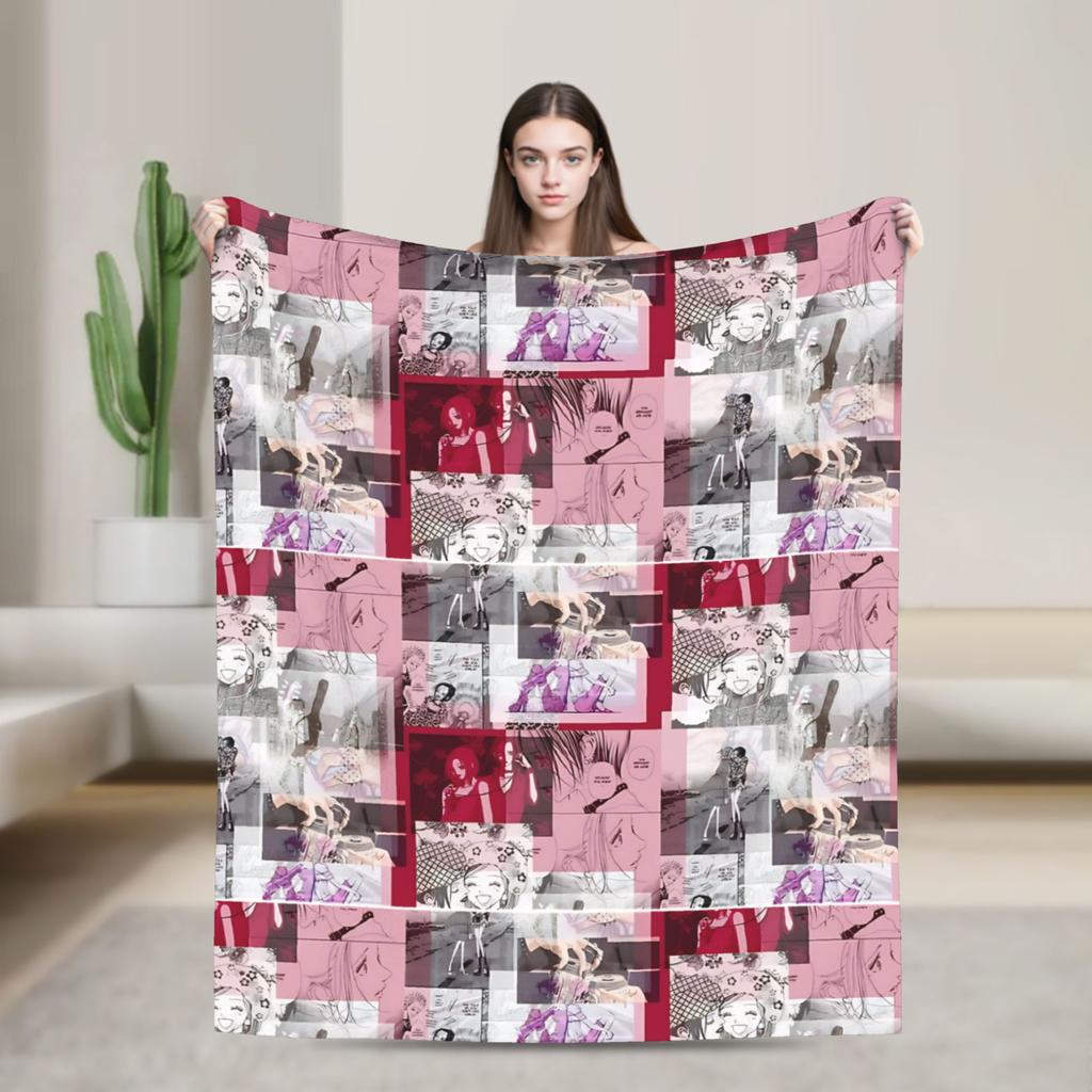 Nana Hachi Manga Knitted Blanket Anime Flannel Throw Blanket Summer Air Conditioning Portable Soft Warm Bedsprea