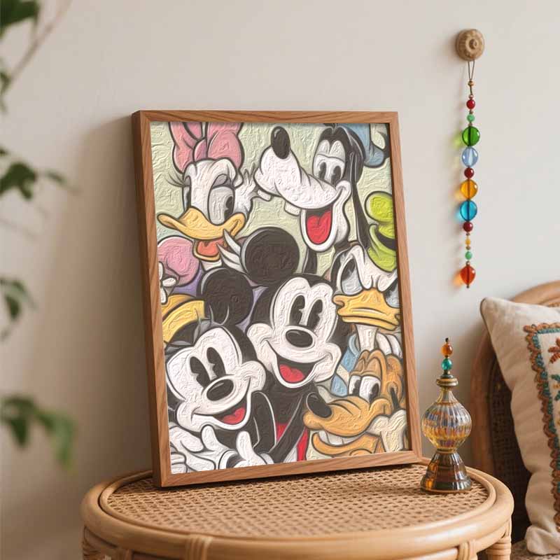 Disney Микки и друзья цифровая масляная живопись DIY ручная раскраска картина домашний декор классические мультяшные персонажи искусство настенный декор веселый
