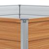 Raised Garden Bed for Outdoor Use Wood Look Finish 129 x 129 x 45 cm Galvanized Steel