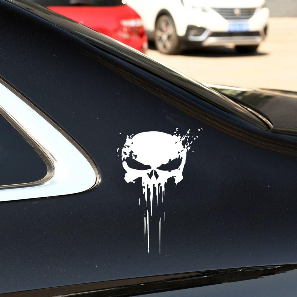 Waterproof Auto Reflective Sticker Car Skull Decal 3D Car Stickers Punisher Skull Sticker
