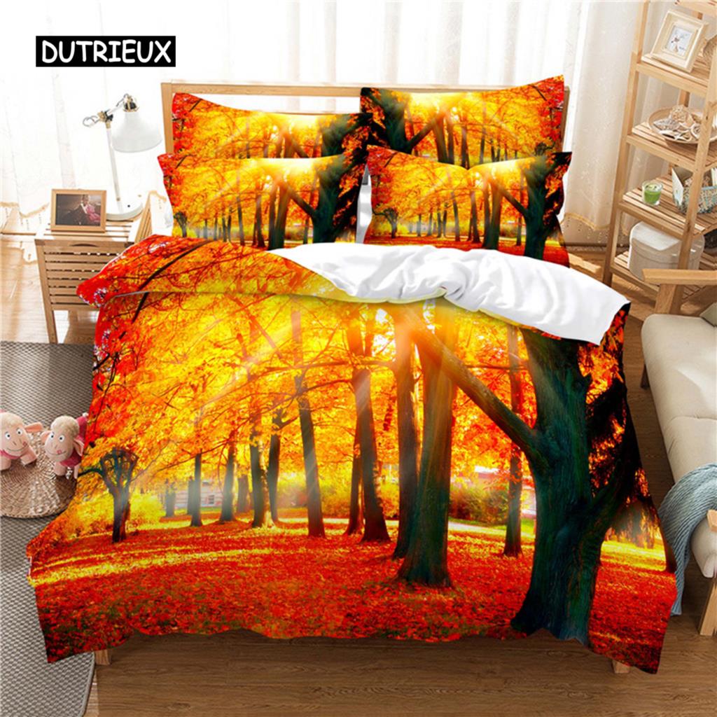 Постельное белье Green Forest Комплект пододеяльника 3d Постельное белье Цифровая печать Постельное белье размера Queen Модный дизайн