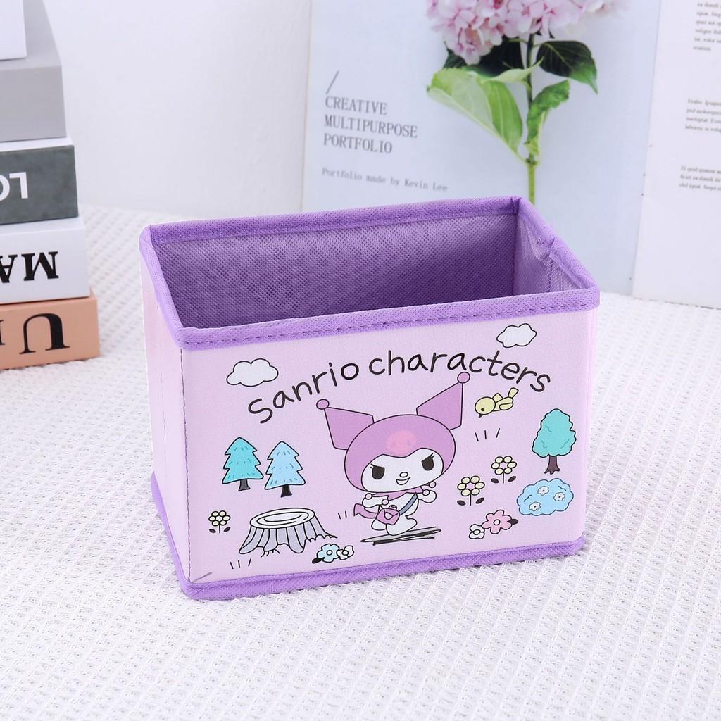 Складная настольная коробка для хранения с рисунком Hello Kitty, Куроми, Синнаморолл, Мой Мелоди для офиса и спальни, для наведения порядка