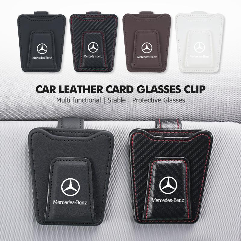Car Sunglasses Holder Sun Visor Glasses Mount Ticket Card Clip For Mercedes Benz AMG A C E S G Class W201 W210 W108 W204 W205 ACDFJ1