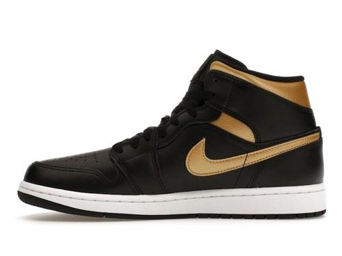 Air Jordan 1 Mid Black Metallic Gold - DQ8426-071