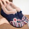 Women's Ethnic Embroidered Hanfu Cotton Shoes - Fleece Lined, Non-Slip, Warm, for Middle-Aged & Elderly.