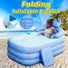 Blue Large PVC Folding Portable Inflatable Bath Bathtub for Adults W/ Foot Pump SPA Household Inflatable Tub Size