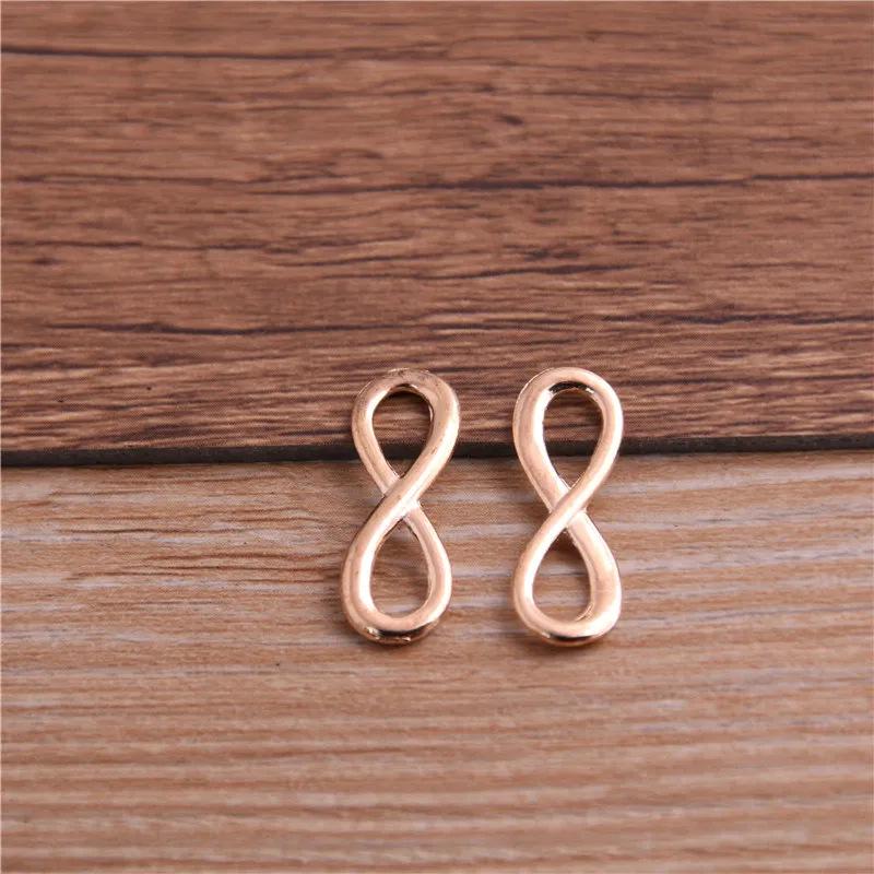 Шарм-коннектор "Бесконечность" для плетеных браслетов DIY, 23*8 мм, цинковый сплав, 3 цвета