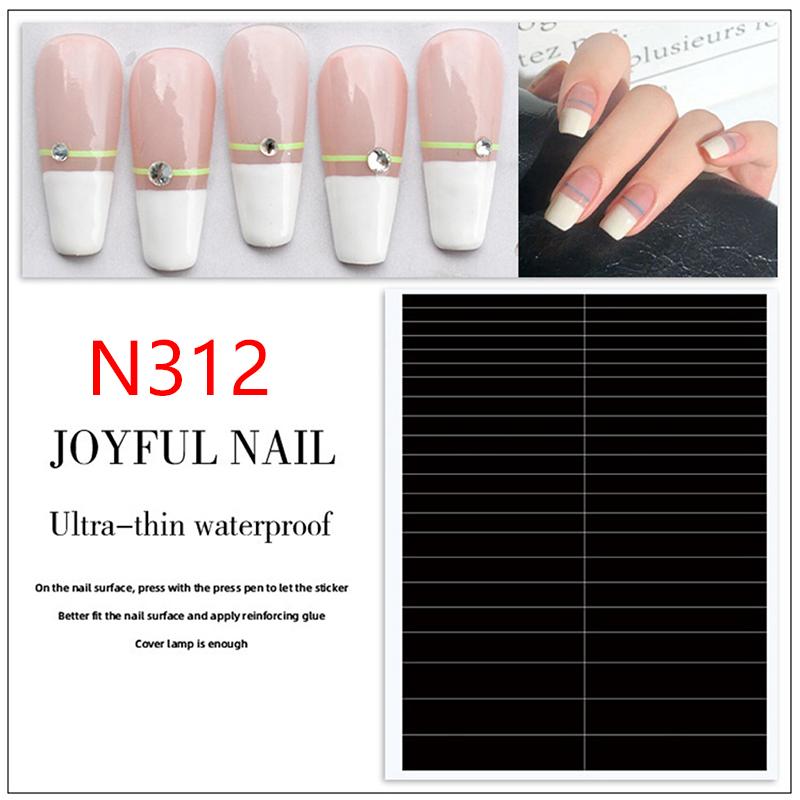1 Sheets French Manicure Strip Nail Art Form Fringe Tip Line Guides Sticker