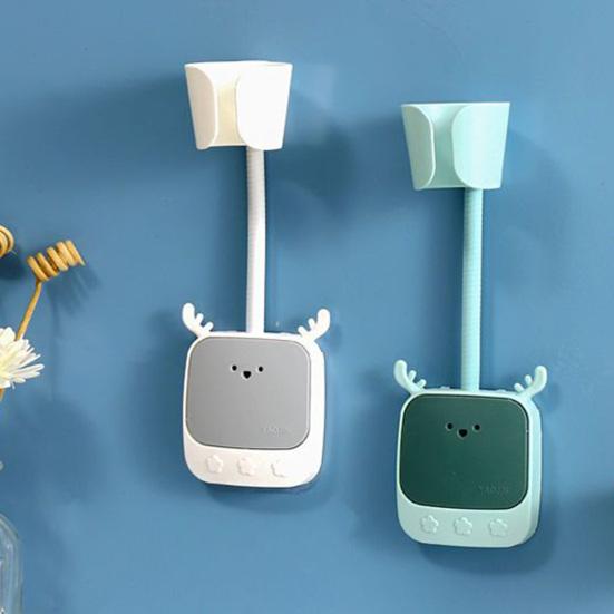 Подставка для фена настенная универсальная регулировка без пробивки роговой дизайн держатель для выпрямителя волос без помощи рук аксессуары для ванной комнаты