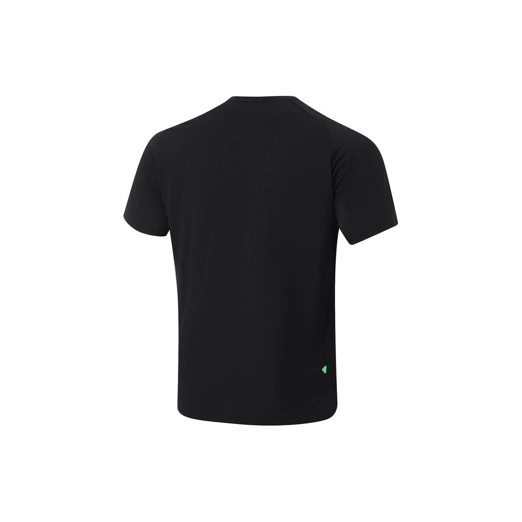 Li Ning Running Series Solid Color Round Neck Pullover Quick-Dry Breathable Short Sleeve T-Shirt Men Tops Black ATSU191-1