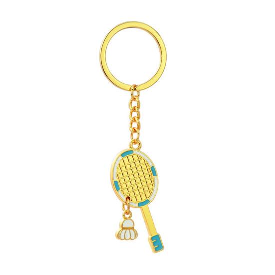 Keychain Pendant Lightweight Metal Sports Keychain Badminton Table Tennis Squash Racket Charm Key Holder