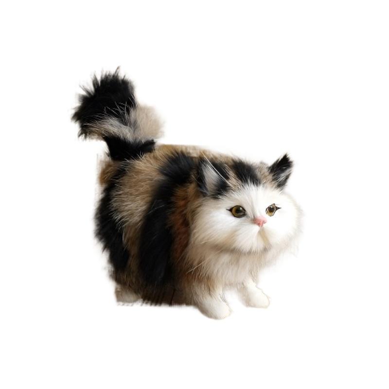 Cute Simulation Cat Plush Toys Soft Stuffed Kitten Model Fake Cat Realist Animals for Kids Girls Birthday Valentine's Day Gift