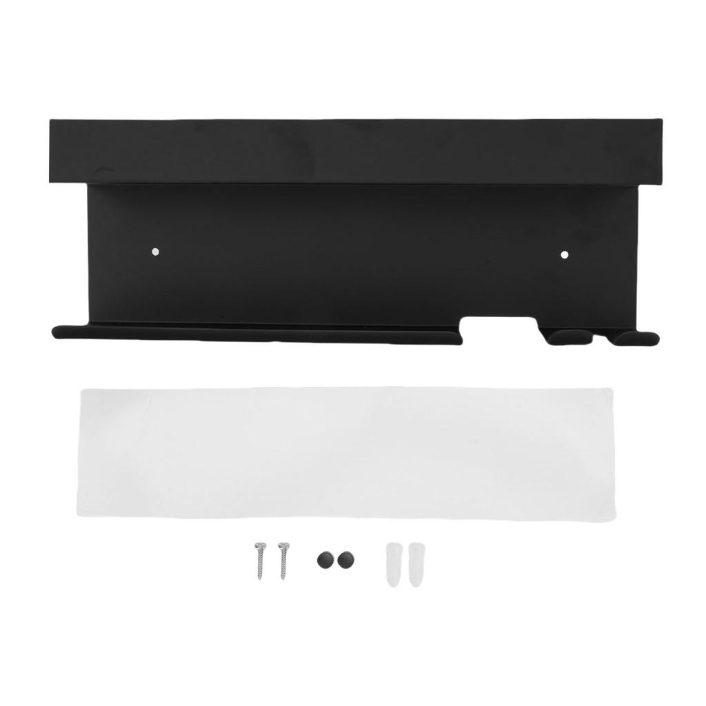 Hair Curling Iron Wall Mount Holder Space Aluminum Hair Tool Organizer Attachments Storage Rack for Bathroom Black