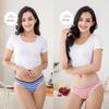 Women G-String Cotton Comfortable Thong Panties Sexy Striped Low Waist Briefs Set 6 Pcs/lot
