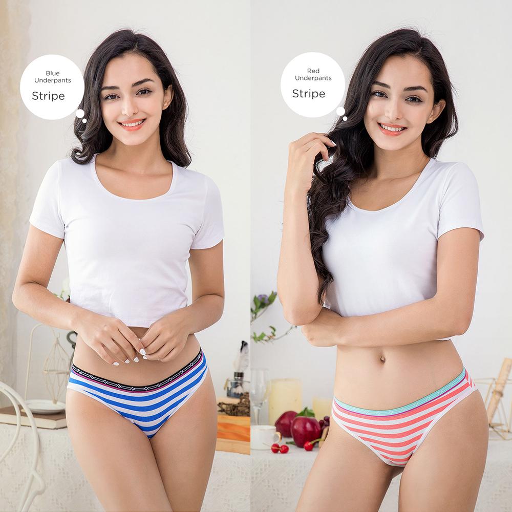 Women G-String Cotton Comfortable Thong Panties Sexy Striped Low Waist Briefs Set 6 Pcs/lot