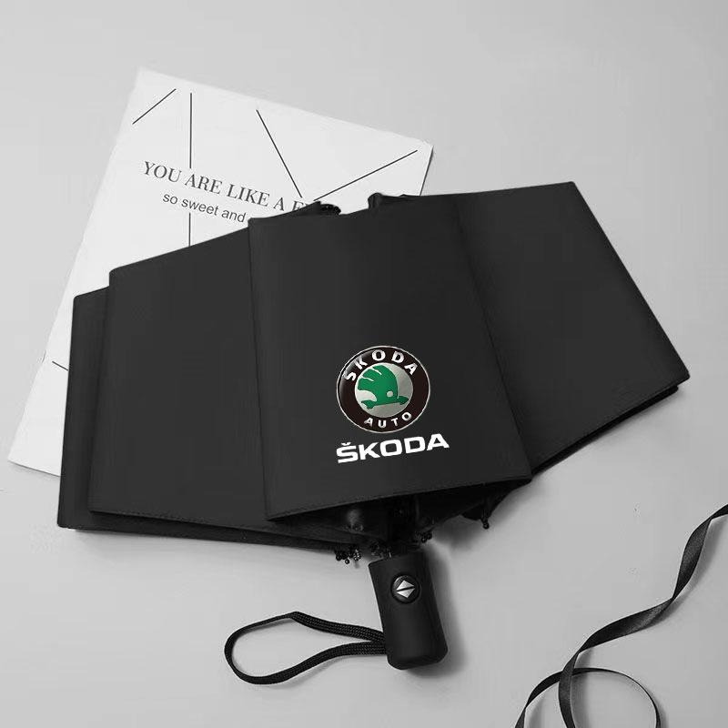Car Fully Automatic Umbrella Thick UV Resistant Umbrella For Skoda octavia 3 2 superb 3 kodiaq Fabia Kamiq Karoq Car Accessories acq532