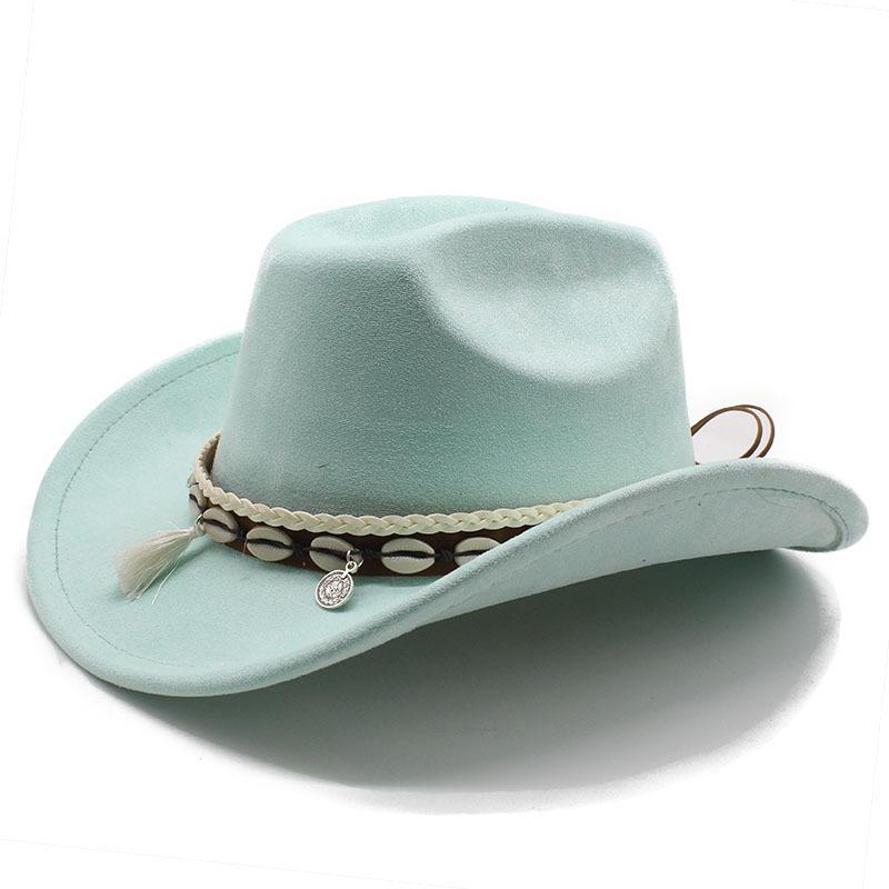 White Fringed Decorative Suede Fleece Warped Edge Western Cowboy Hat Men And Women Outdoor Curled Brim Ethnic Style Top Hat Felt Hat