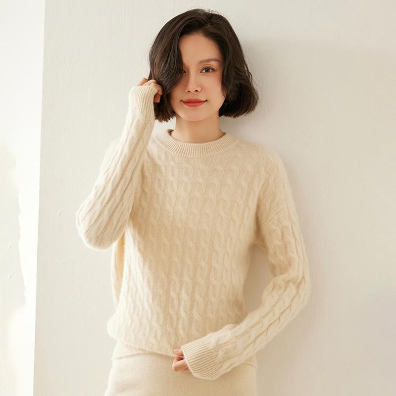 Женский кашемировый свитер Qinghe cashmere 100% кашемир осенне-зимний кашемировый утолщенный пуловер мягкий и теплый