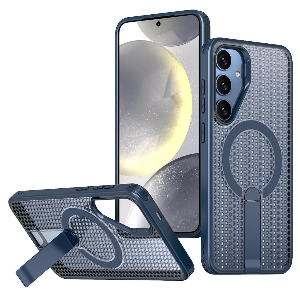 Для Samsung Galaxy S26 / S26 Pro Магнитный чехол Подставка Сетчатая текстура ТПУ ПК Задняя крышка телефона