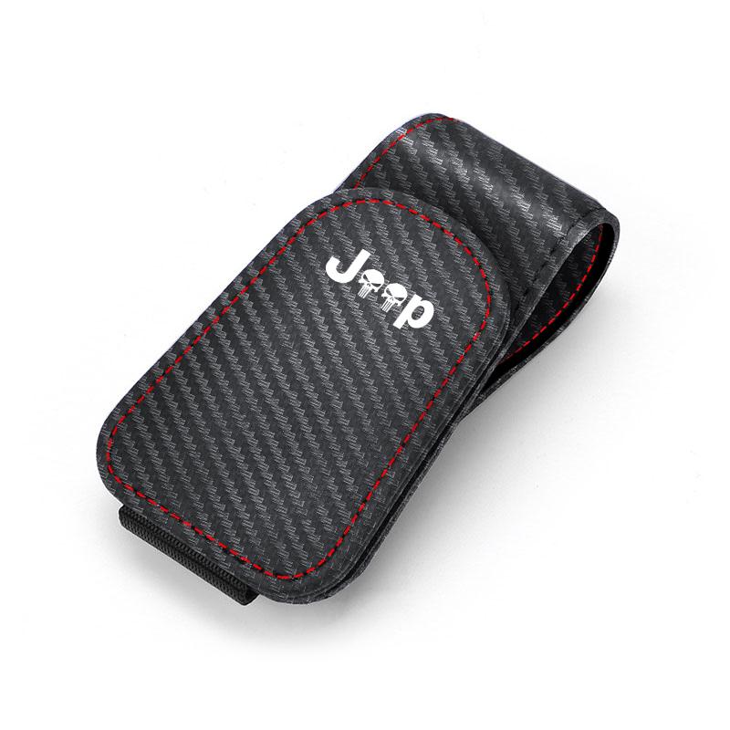 JOT2 Car Sun Visor Glasses Box Auto Sunglasses Clip Card Accessories For Jeep Renegade Wagoneer Avenger Recon Wrangler JK Gladiator C