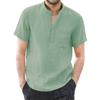 Men's Short Sleeve T-shirt Cotton and Linen Casual Men T-shirt Solid Color Summer Shirt Male Cozy Breathable US Size