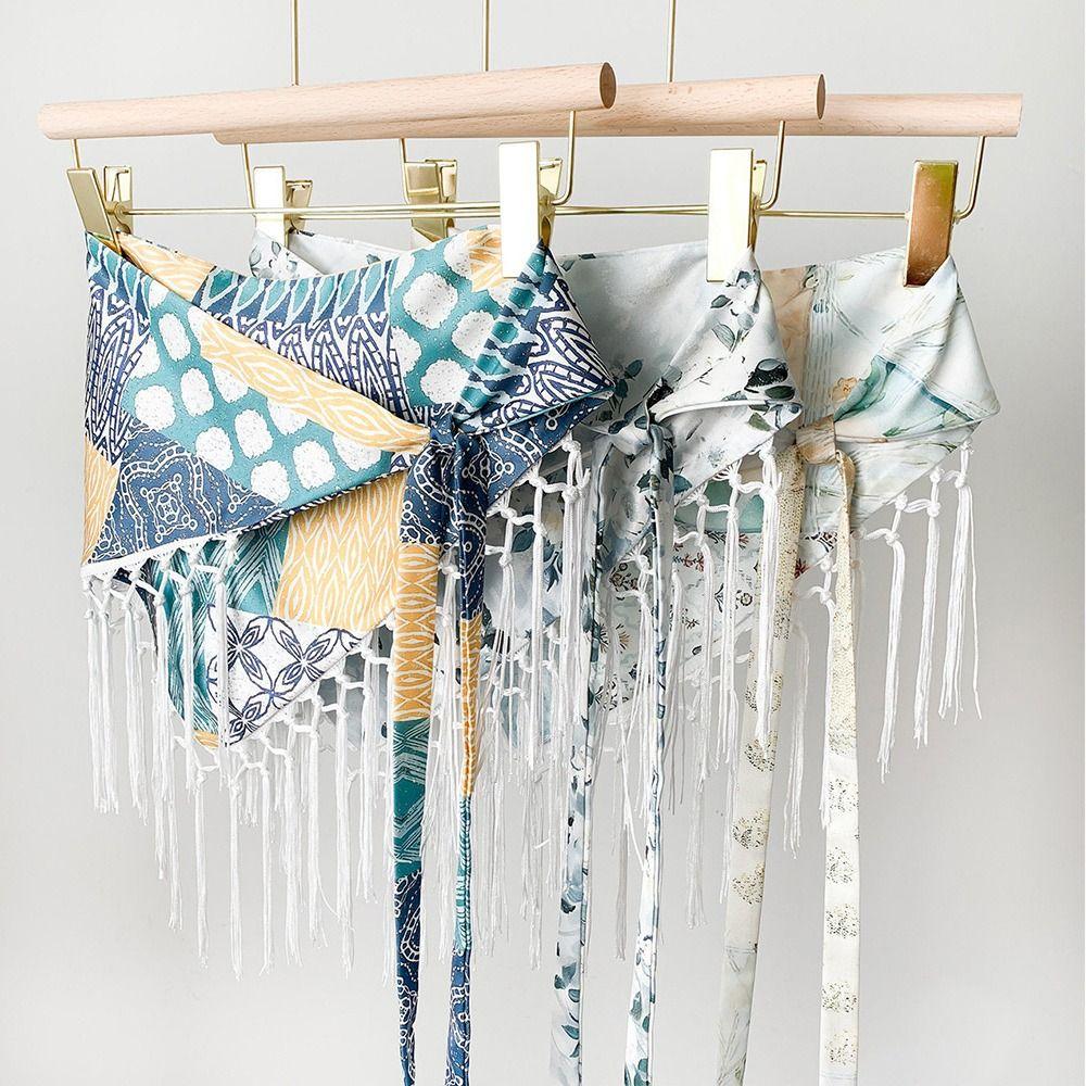 Tassels Fringe Waist Belt Embroidery Floral Triangular Belt Triangle Waistband Dress Jeans Decor