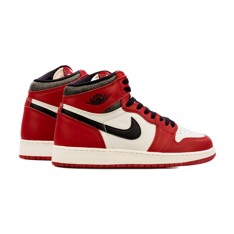 Детские кроссовки Air Jordan 1 Retro High OG GS Chicago Lost & Found Red Varsity-Red Black FD1437-612