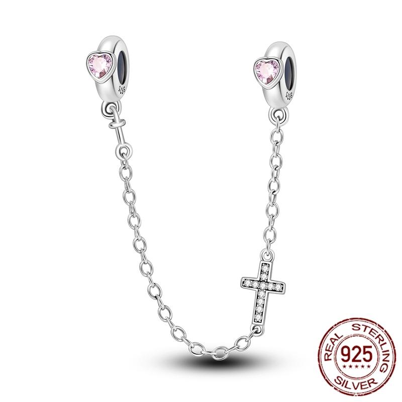 Copper Stars Moon Sun Clover Safety Chains Pendant Charms Beads Fit Original Bracelets Diy Jewelry Gift For Women