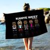 Горячий певец K-Kanye W-West Микрофибра Печатное Пляжное полотенце Альпинизм Йога Пляж Плавание Бег Впитывающее Мягкое полотенце