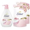 Dove Body Soap Peach Sweet Pea Body Refill 470g 330g X 2 Pieces & (Body Wash) + +