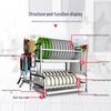 Beying 304 Stainless Steel 2-Tier Countertop Dish Drying Rack