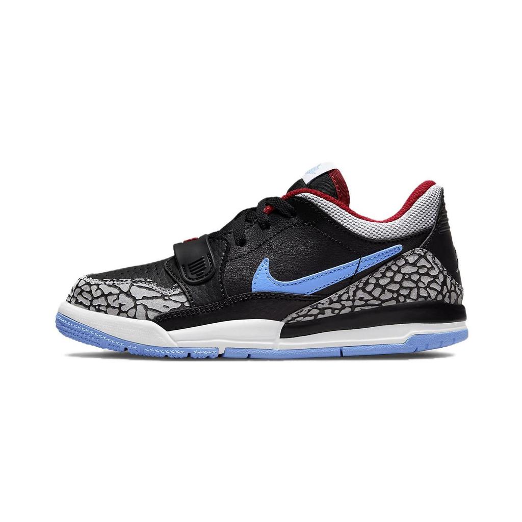 Jordan Legacy 312 Slip Resistant Low top Children's Basketball Shoes Black Blue White Children Aged 3 7 Years Old CD9055-004