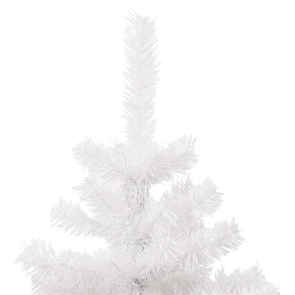 Spiral Christmas Tree with Lighting and Stand White 150 cm