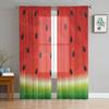Watermelon Fruit Cartoon Sheer Curtains for Living Room Decoration Tulle Voile Organza Window Curtains for Kitchen Bedroom